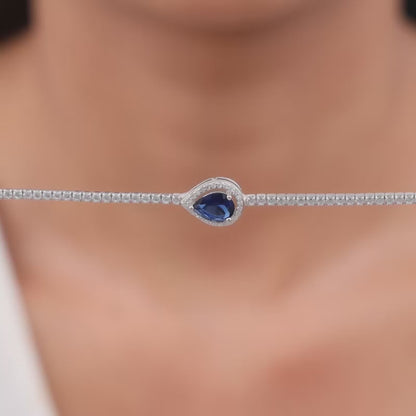 Silver Bliss of Blue Tennis Bracelet