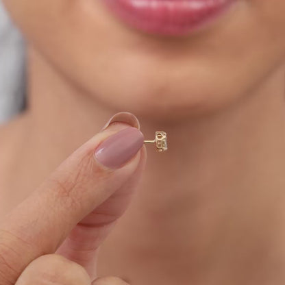 Gold Petal Lab Grown Diamonds Studs