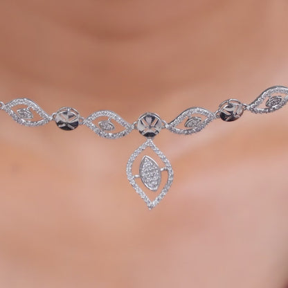 Silver Bloom Leaf Necklace