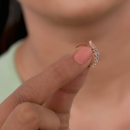 Rose Gold Lattice Bloom Lab Grown Diamond Earrings