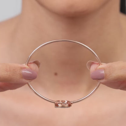 Rose Gold Orbit of Love Lab Grown Diamond Bangle Bracelet