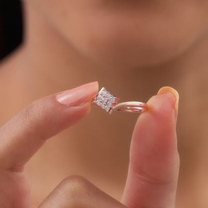 Rose Gold Square Cluster Ring