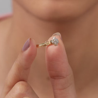 Gold Auric Petal Lab Grown Diamond Ring