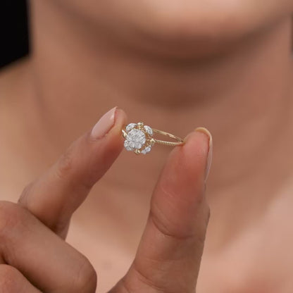 Gold Chakra Lab Grown Diamond Ring