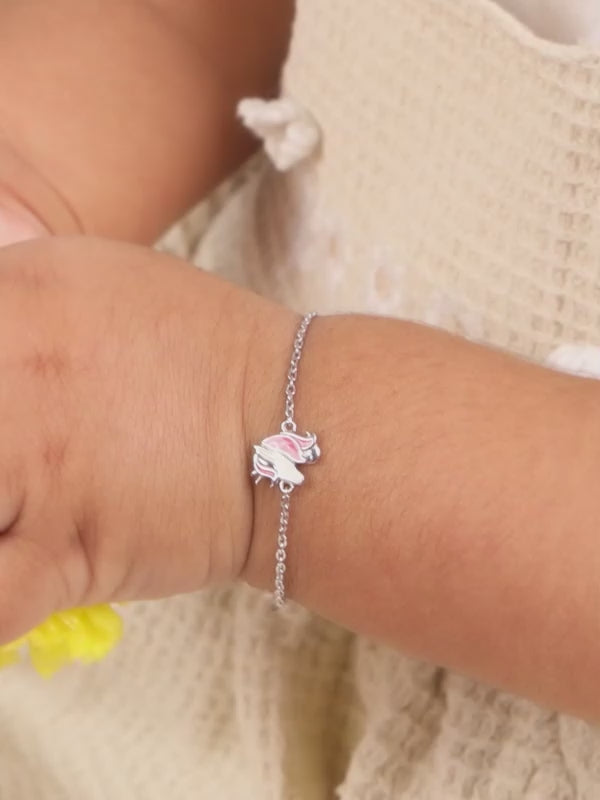 Silver Enchanting Unicorn Kids Bracelet (0 - 2 Years)
