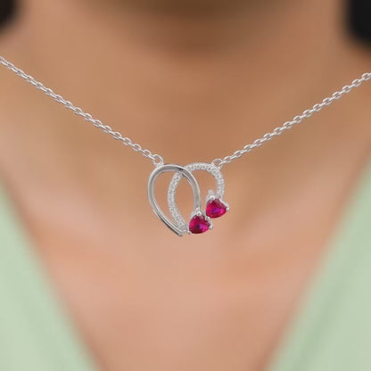 Silver Twin Hearts Necklace