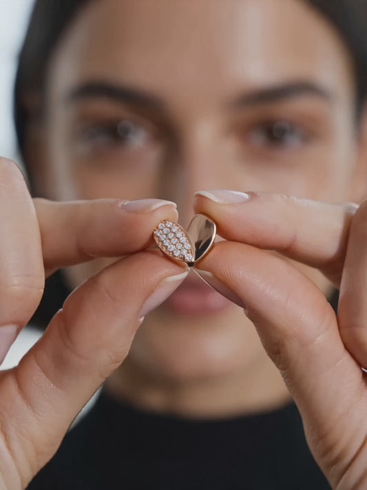 Rose Gold Made for Each Other Stud Earrings