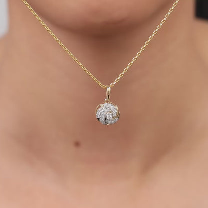 Gold Twirl Lab Grown Diamond Pendant