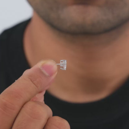 Silver Shining Star Earring For Men