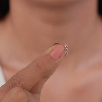 Rose Gold Classic Square Lab Grown Diamond Earrings