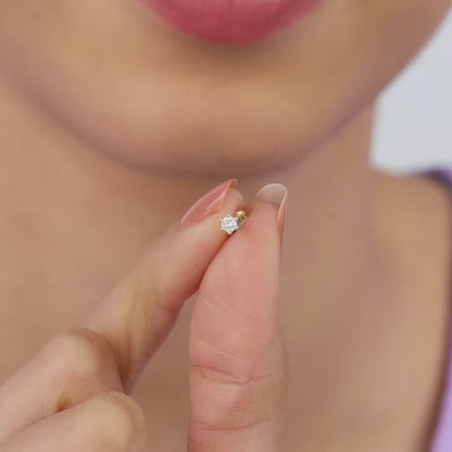 Gold Minimalist Dot Diamond Nose Pin