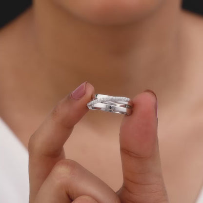 Silver Layered Sash Ring