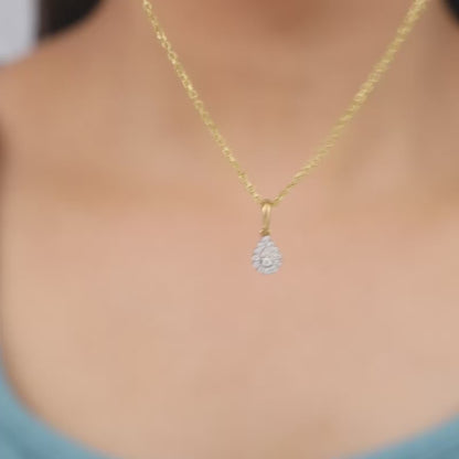 Gold Embellish Lab Grown Diamond Teardrop Pendant