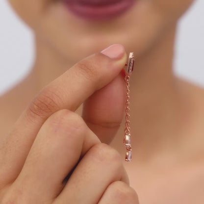 Rose Gold Raining Love Earrings