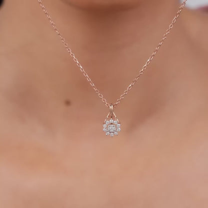 Rose Gold Blooming Lab Grown Diamond Pendant