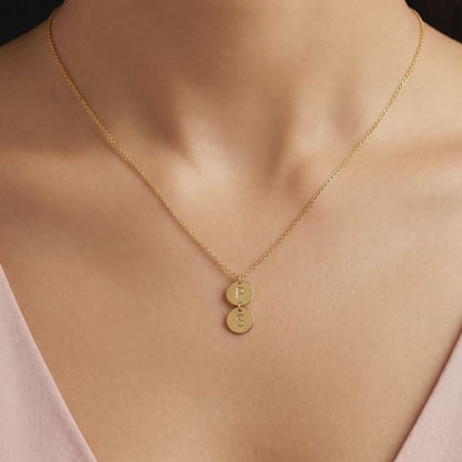 Golden Personalised The Pair Initial Necklace