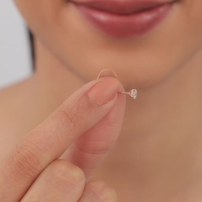 Rose Gold Spring Halo Lab Grown Diamond Earrings