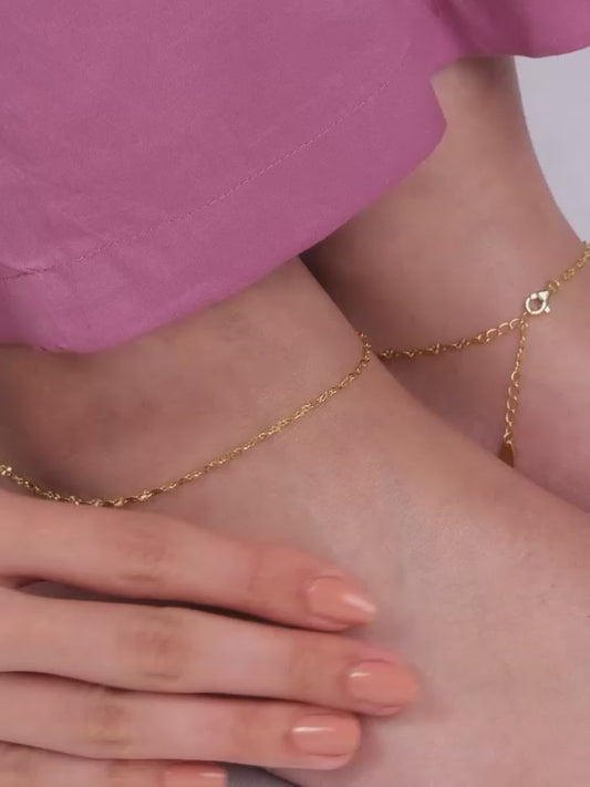 Golden Vintage Beauty Anklet