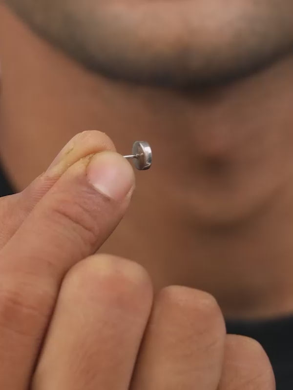 Silver Whirl Stud For Him