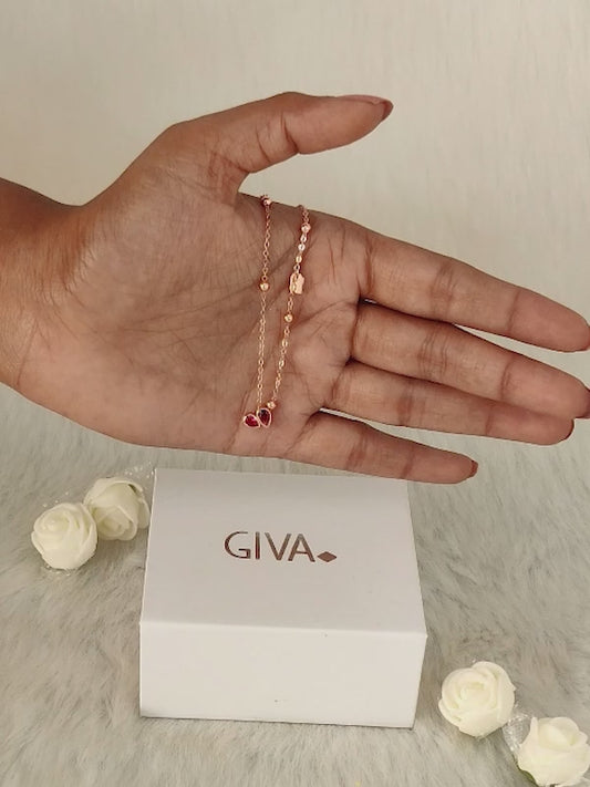 Rose Gold Crimson Heart Necklace