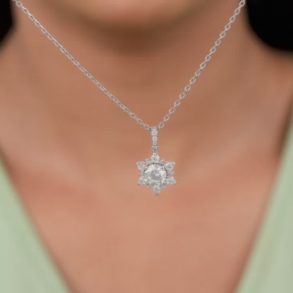 Silver Sunshine Pendant with Link Chain