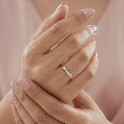 Gold Block Lab Grown Diamond Ring (Size 12)