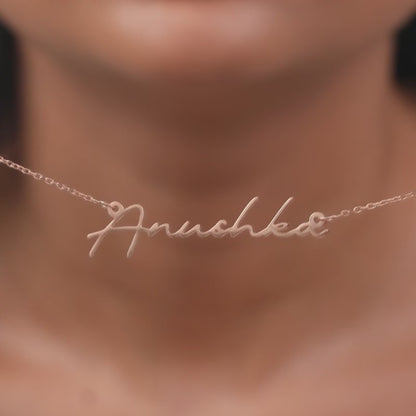 Rose Gold Personalised Signature Name Necklace