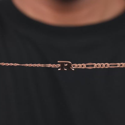 Rose Gold Personalised Alpha Initial Bracelet For Him