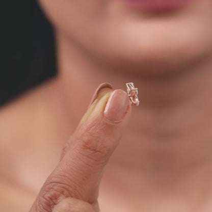 Rose Gold Filigree Butterfly Lab Grown Diamond Earrings