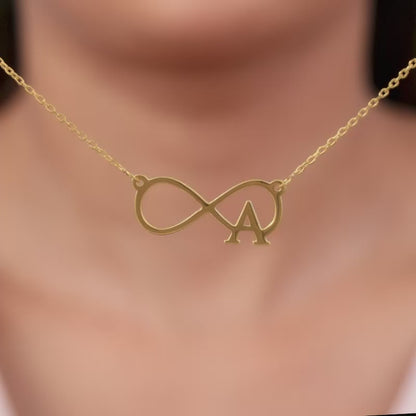 Golden Personalised Infinity Initial Necklace