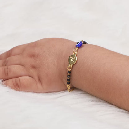 Golden Personalised Nazariya Kids Bracelet (0 - 2 Years)