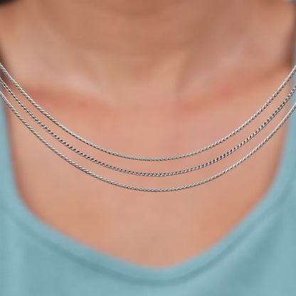 Oxidised Silver Triple Layered Grace Necklace