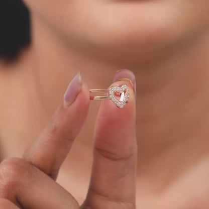 Rose Gold Heart Connection Ring