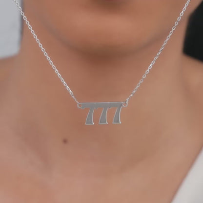 Silver Personalised Triple Numeric Necklace