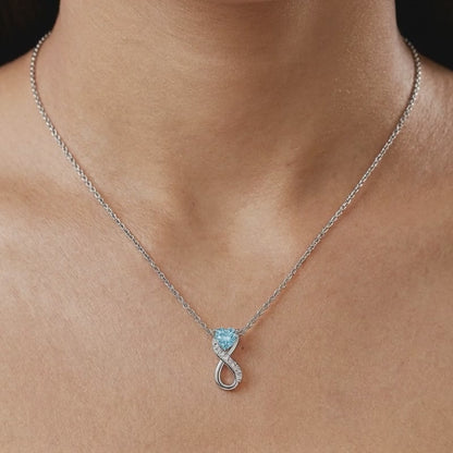 Silver Heart Everlasting Necklace