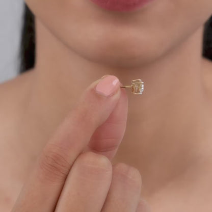 Gold Eternal Heart Solitaire Lab Grown Diamond Studs