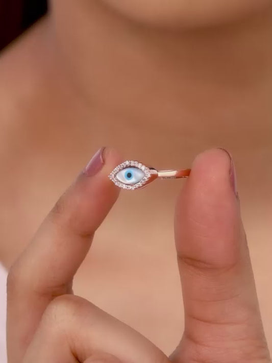 Rose Gold Evil Eye Ring