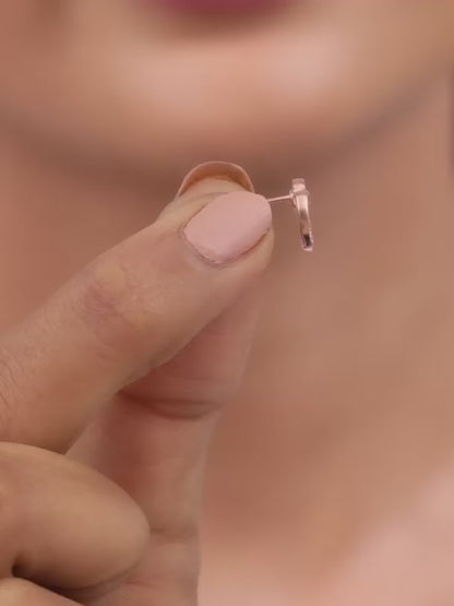 Rose Gold Infinite Love In Heart Earrings