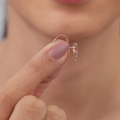 Rose Gold Pear Drop Lab Grown Diamond Earrings