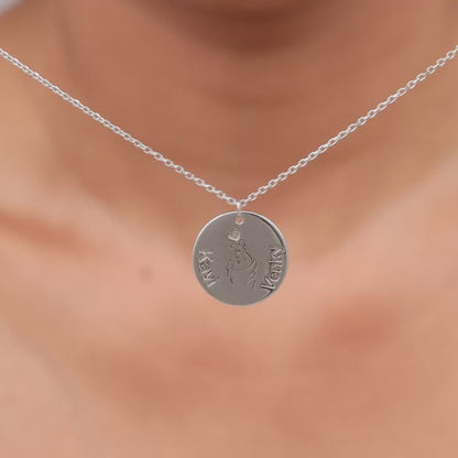 Silver Personalised Coin Pendant