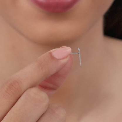 Silver Stellar Bar Earrings