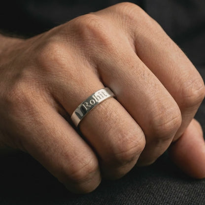 Silver Personalised Signature Ring For Him