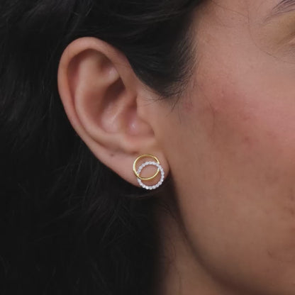 Gold Radiant Orbit Diamond Earrings