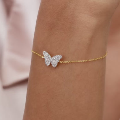 Gold Mysterious Butterfly Diamond Bracelet