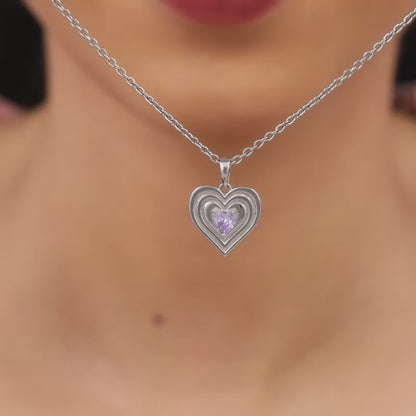 Silver Echo of Love Pendant With Link Chain