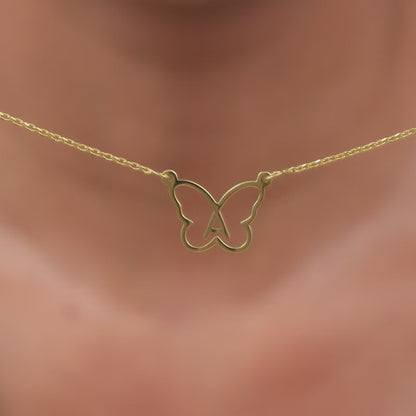 Golden Personalised Like a Butterfly Necklace