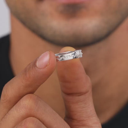 Silver Classic Zircon Ring For Him