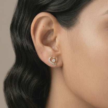 Gold Amora Crown Lab Grown Diamond Earrings