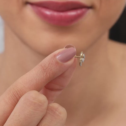 Gold Rosalie Lab Grown Diamond Stud Earrings