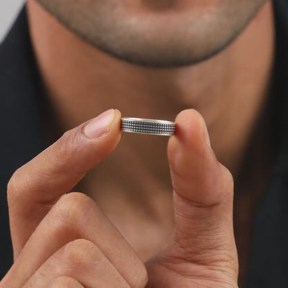 Oxidised Silver Meraki Ring For Him